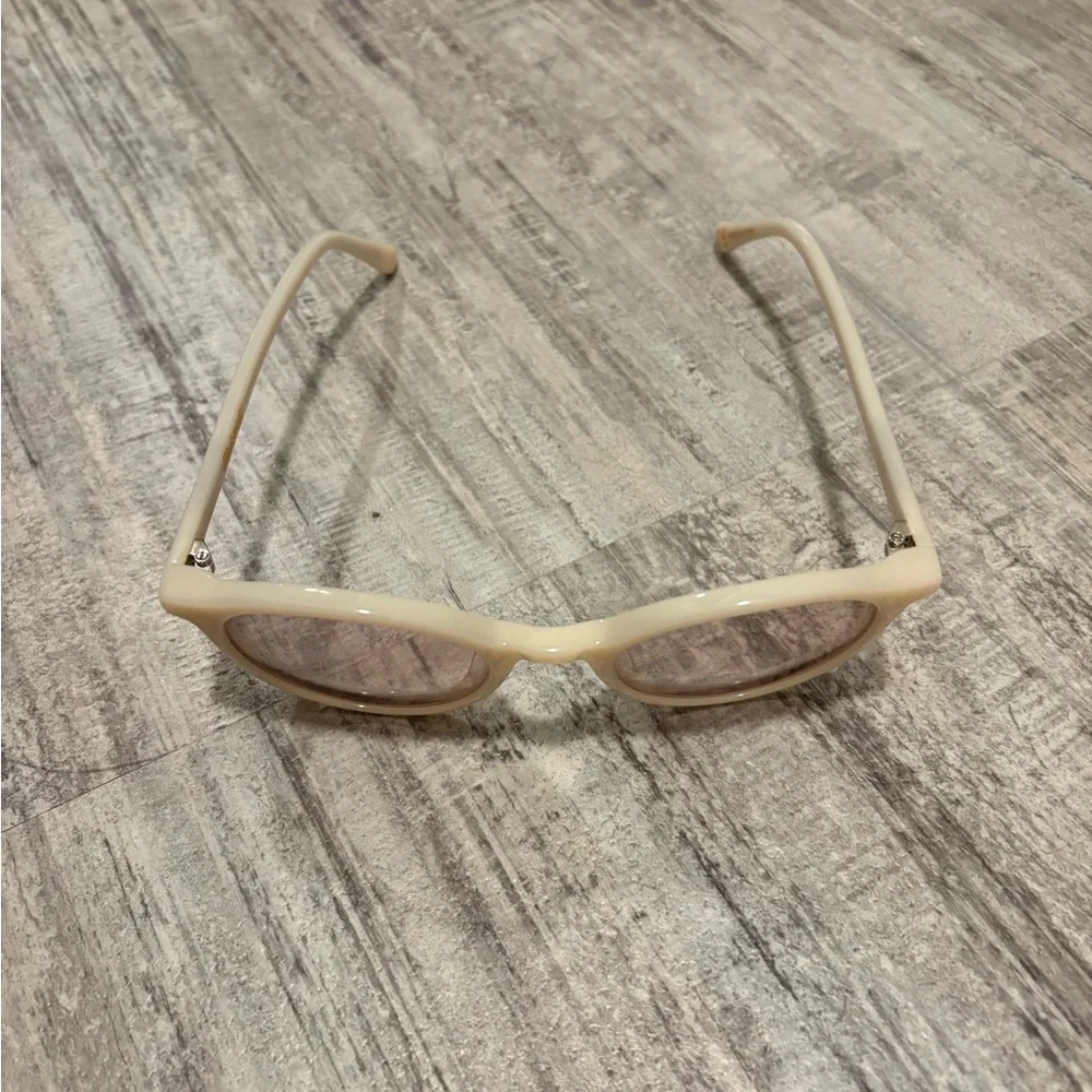 Madewell Light Pink / Cream Plastic Round Sun Glasses - Picture 3 of 5